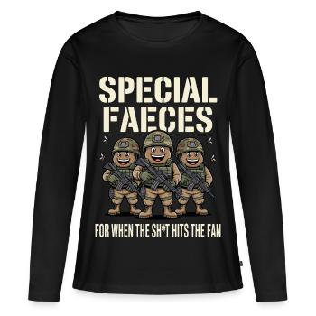 Special Faeces For When The Sh*t Hits The Fan - Women's Premium Organic Long Sleeve Shirt - black - Front - Julia (174cm)