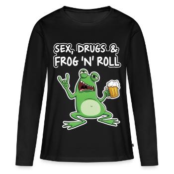 Sex Drugs and Frog N' Roll - Frauen Premium Bio Langarmshirt - Schwarz - Vorne - Julia (174cm)