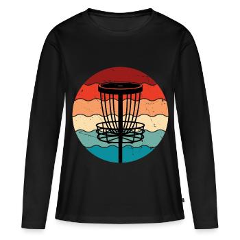 Disc Golf - Frauen Premium Bio Langarmshirt - Schwarz - Vorne - Julia (174cm)