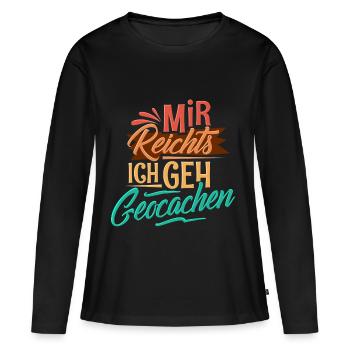 Geocaching - Frauen Premium Bio Langarmshirt - Schwarz - Vorne - Julia (174cm)