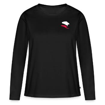 Polen Style Streifen - Frauen Premium Bio Langarmshirt - Schwarz - Vorne - Julia (174cm)