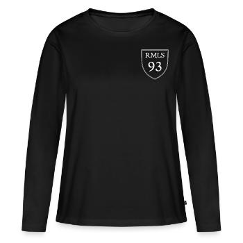 ROMVLVS REVERSED SHIELD - Women's Premium Organic Long Sleeve Shirt - black - Front - Julia (174cm)