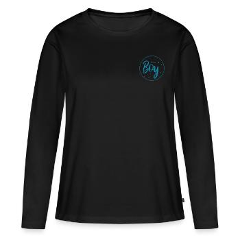 C'est un garçon - c'est un garçon - T-shirt manches longues Premium bio Femme - noir - Devant - Julia (174cm)
