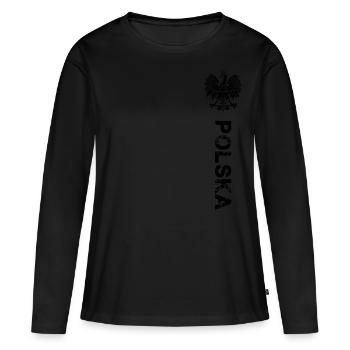 Polska - T-shirt manches longues Premium bio Femme - noir - Devant - Julia (174cm)