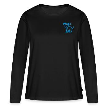 iYpsilon Hündchen - Frauen Premium Bio Langarmshirt - Schwarz - Vorne - Julia (174cm)
