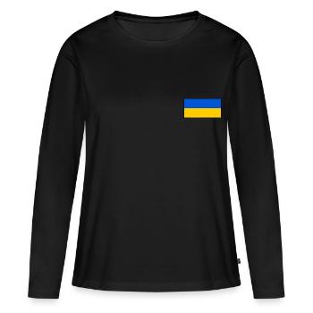 Ukraine - T-shirt manches longues Premium bio Femme - noir - Devant - Julia (174cm)