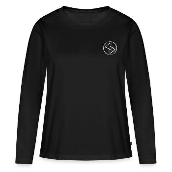 Runen - Jera: Jahr - Frauen Premium Bio Langarmshirt - Schwarz - Vorne - Julia (174cm)