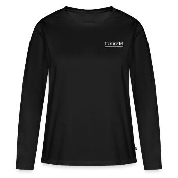 like a girl GRLPWR feminism - Women's Premium Organic Long Sleeve Shirt - black - Front - Julia (174cm)