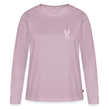 Filigree abstract wings - Women's Premium Organic Long Sleeve Shirt - dusky pink - Front - Julia (174cm)