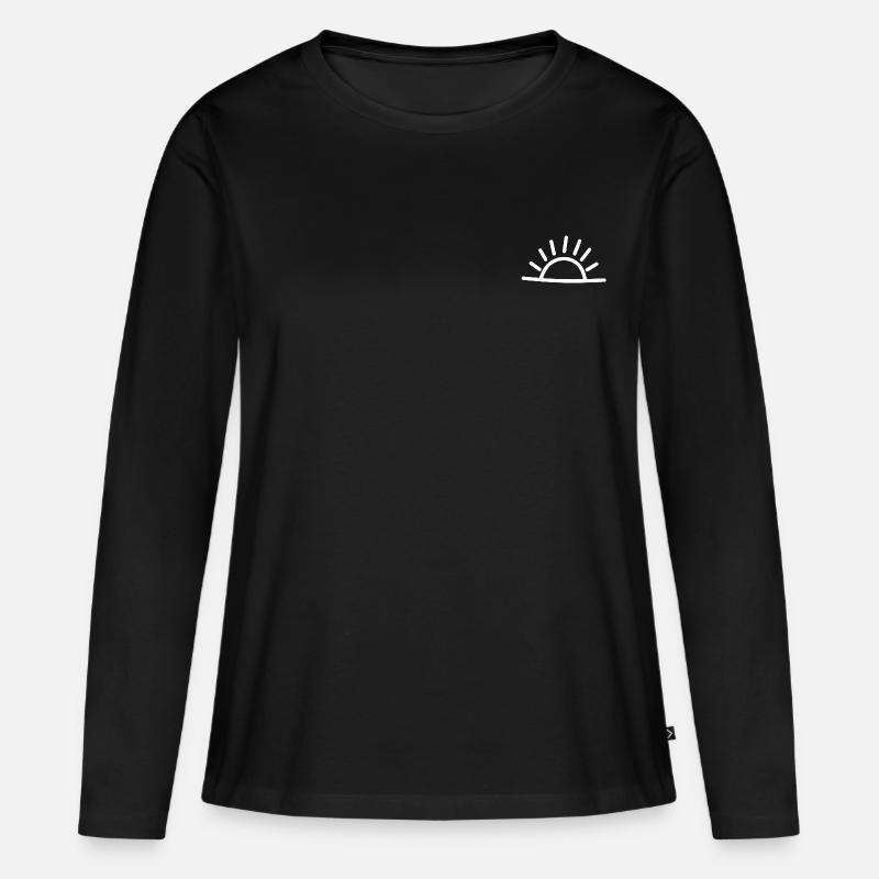 Sonne - Frauen Premium Bio Langarmshirt - Schwarz