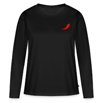 Chilli - T-shirt manches longues Premium bio Femme - noir - Devant - Julia (174cm)