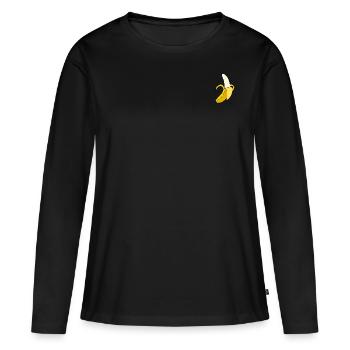 banane - T-shirt manches longues Premium bio Femme - noir - Devant - Julia (174cm)