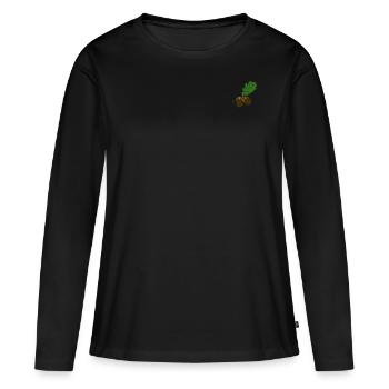 Eichel farbig - Frauen Premium Bio Langarmshirt - Schwarz - Vorne - Julia (174cm)