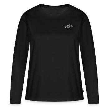 jeune chauve-souris sur blanc - T-shirt manches longues Premium bio Femme - noir - Devant - Julia (174cm)