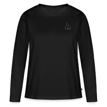 Lineart - butt touch - Frauen Premium Bio Langarmshirt - Schwarz - Vorne - Julia (174cm)