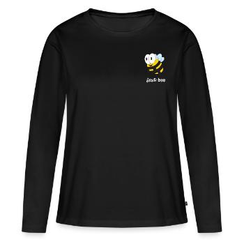 Just-BEE - Frauen Premium Bio Langarmshirt - Schwarz - Vorne - Julia (174cm)