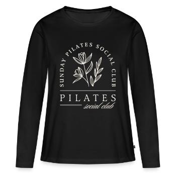 Pilates Club Studio Sonntagskurse - Frauen Premium Bio Langarmshirt - Schwarz - Vorne - Julia (174cm)