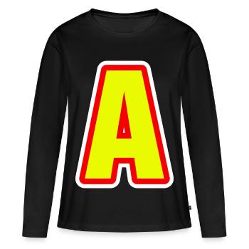 Alphabet, letter A - Women's Premium Organic Long Sleeve Shirt - black - Front - Julia (174cm)