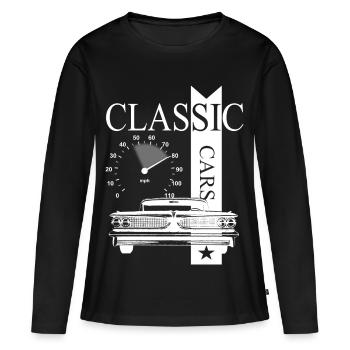 Automobile Classic Cars - Women's Premium Organic Long Sleeve Shirt - black - Front - Julia (174cm)
