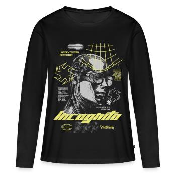 Urban Future – Streetwear futuriste - T-shirt manches longues Premium bio Femme - noir - Devant - Julia (174cm)