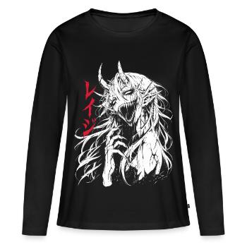 Fille Démoniaque Horreur Effrayante - T-shirt manches longues Premium bio Femme - noir - Devant - Julia (174cm)