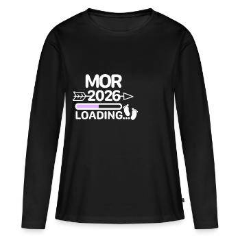 Mor 2027 Danish Pregnancy Announcement - Women's Premium Organic Long Sleeve Shirt - black - Front - Julia (174cm)