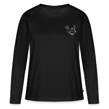 Mister Fish - Frauen Premium Bio Langarmshirt - Schwarz - Vorne - Julia (174cm)