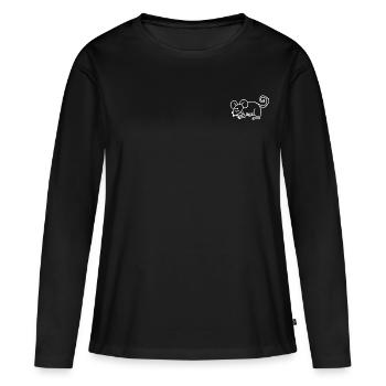 Bip anti-zoo - T-shirt manches longues Premium bio Femme - noir - Devant - Julia (174cm)