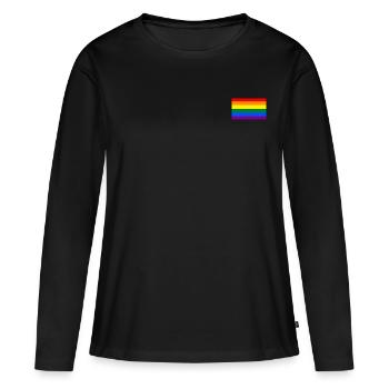 logo LGBT - T-shirt manches longues Premium bio Femme - noir - Devant - Julia (174cm)