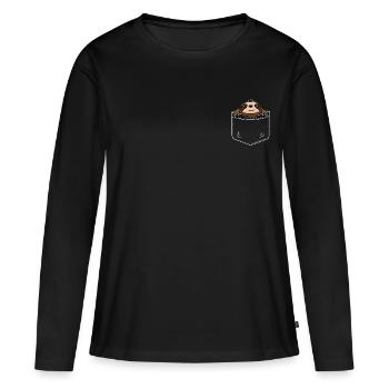 Breast Bags Sloth Funny Animals T-Shirt - Women's Premium Organic Long Sleeve Shirt - black - Front - Julia (174cm)