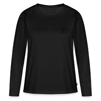 Der Schieferheld - Frauen Premium Bio Langarmshirt - Schwarz - Vorne - Julia (174cm)