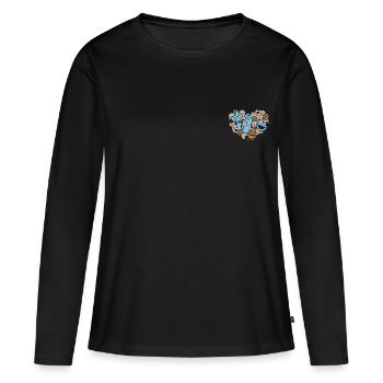 Sesame Street Design Cœur Le Macaron - T-shirt manches longues Premium bio Femme - noir - Devant - Julia (174cm)