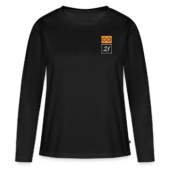 L’infini de 21 millions - T-shirt manches longues Premium bio Femme - noir - Devant - Julia (174cm)