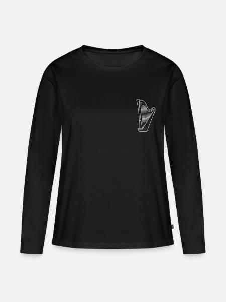 Minimalistische Harfe / Harfe - Frauen Premium Bio Langarmshirt - Schwarz