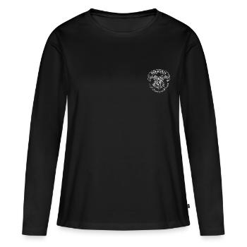 Harry Potter Poudlard Emblème Blanc petit - T-shirt manches longues Premium bio Femme - noir - Devant - Julia (174cm)