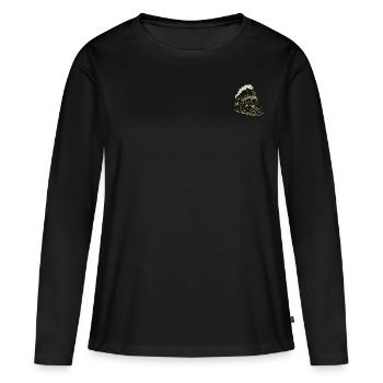 Locomotive à vapeur - T-shirt manches longues Premium bio Femme - noir - Devant - Julia (174cm)