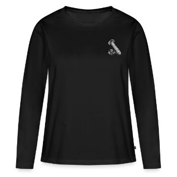 Vis et écrou - T-shirt manches longues Premium bio Femme - noir - Devant - Julia (174cm)