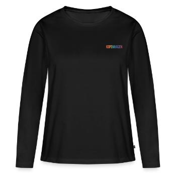 COPENHAGUE - T-shirt manches longues Premium bio Femme - noir - Devant - Julia (174cm)