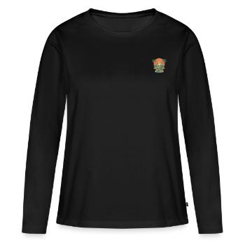 Bonjour l’été - T-shirt manches longues Premium bio Femme - noir - Devant - Julia (174cm)