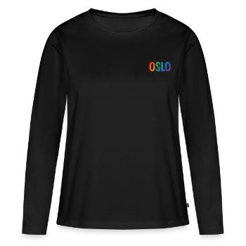 OSLO - T-shirt manches longues Premium bio Femme - noir - Devant - Julia (174cm)