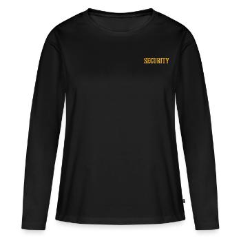 SÉCURITÉ - T-shirt manches longues Premium bio Femme - noir - Devant - Julia (174cm)