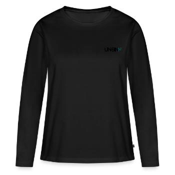 UN-SINN - Frauen Premium Bio Langarmshirt - Schwarz - Vorne - Julia (174cm)