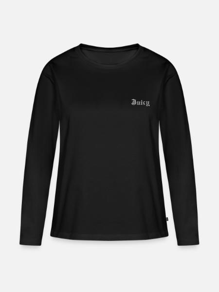 saftiges Strass-Design - Frauen Premium Bio Langarmshirt - Schwarz