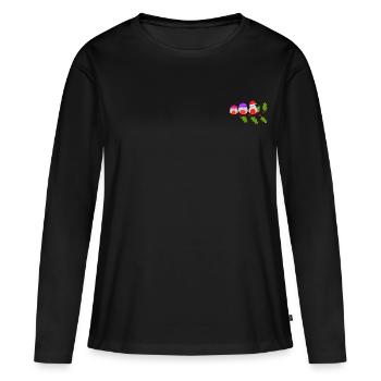 Robin - Women's Premium Organic Long Sleeve Shirt - black - Front - Julia (174cm)
