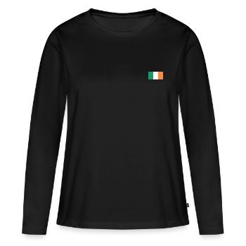 Drapeau irlandais - T-shirt manches longues Premium bio Femme - noir - Devant - Julia (174cm)