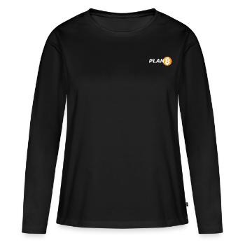 Plan B - Frauen Premium Bio Langarmshirt - Schwarz - Vorne - Julia (174cm)