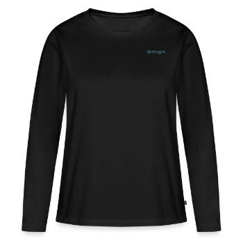 conception - T-shirt manches longues Premium bio Femme - noir - Devant - Julia (174cm)