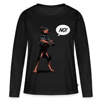 Pas de Doberman Doberman Propriétaire Doberman Holder - T-shirt manches longues Premium bio Femme - noir - Devant - Julia (174cm)
