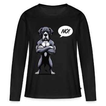 Pas de Dogue Allemand Propriétaire de Dogue Allemand Fan de Dogue Allemand - T-shirt manches longues Premium bio Femme - noir - Devant - Julia (174cm)