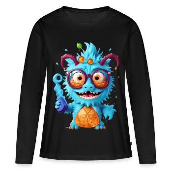 Professeur Monster - T-shirt manches longues Premium bio Femme - noir - Devant - Julia (174cm)